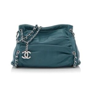 Chanel Dark Turquoise Sharpei Lambskin Shoulder Bag